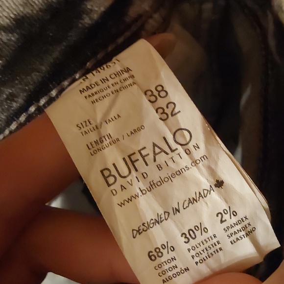 BUFFAL9 DAVID BITTON ASH X 38 X 34 SLIM STRETCH JEANS GRAY MARBLE BLK - Picture 6 of 6